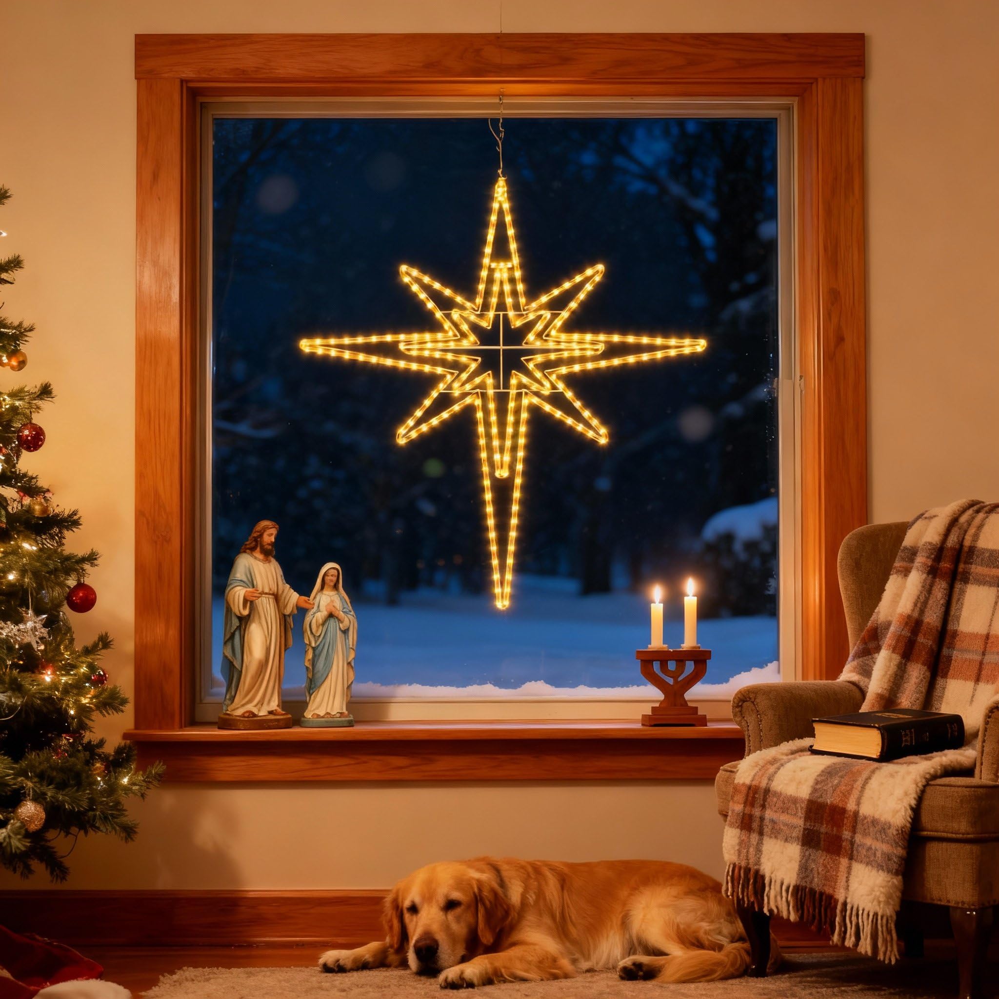 Led Window Plug Snapklik.com : Rossesay Outdoor Christmas Star Of Bethlehem Large LED ...