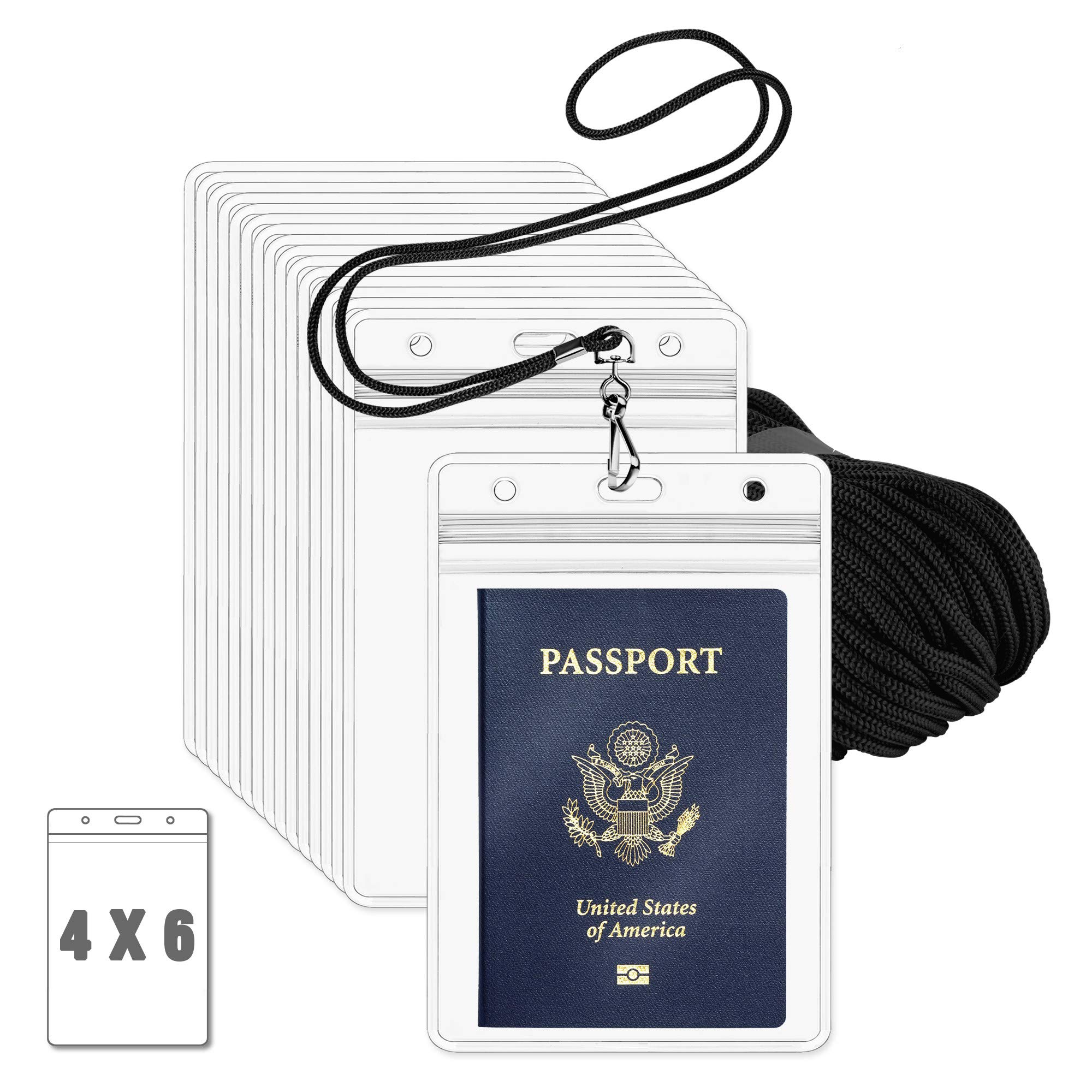 Buy MifflinUSA 4x6 Inch Plastic Card Holder and Lanyard Set (Black