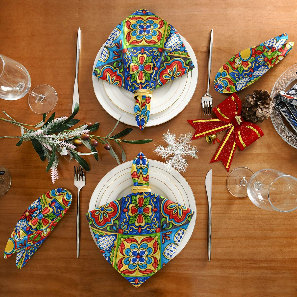 12 Pièces De Serviettes De Mariage De Haute Qualité Avec Des * Un élégant Décoration De Table Carrée Pour Le Dîner, Des Torchons Réutilisables Pour * Une Utilisation * De 32*32cm/12.6*12.6 Pouces, Une