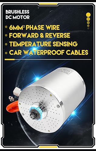 Miniatura 3 de Motor eléctrico de corriente continua 72 V, motor eléctrico sin escobillas, 3000 W, 72 V, motor eléctrico de motocross, motor máximo 6700 rpm, motor