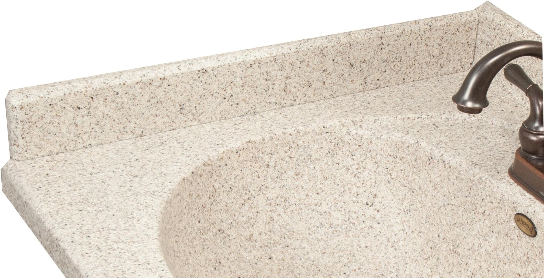 Imperial VBL100CAPSS Left Hand Side Splash for Olympic Oval Style Bathroom Vanity Top, Cappuccino Matte Finish, 22-Inch