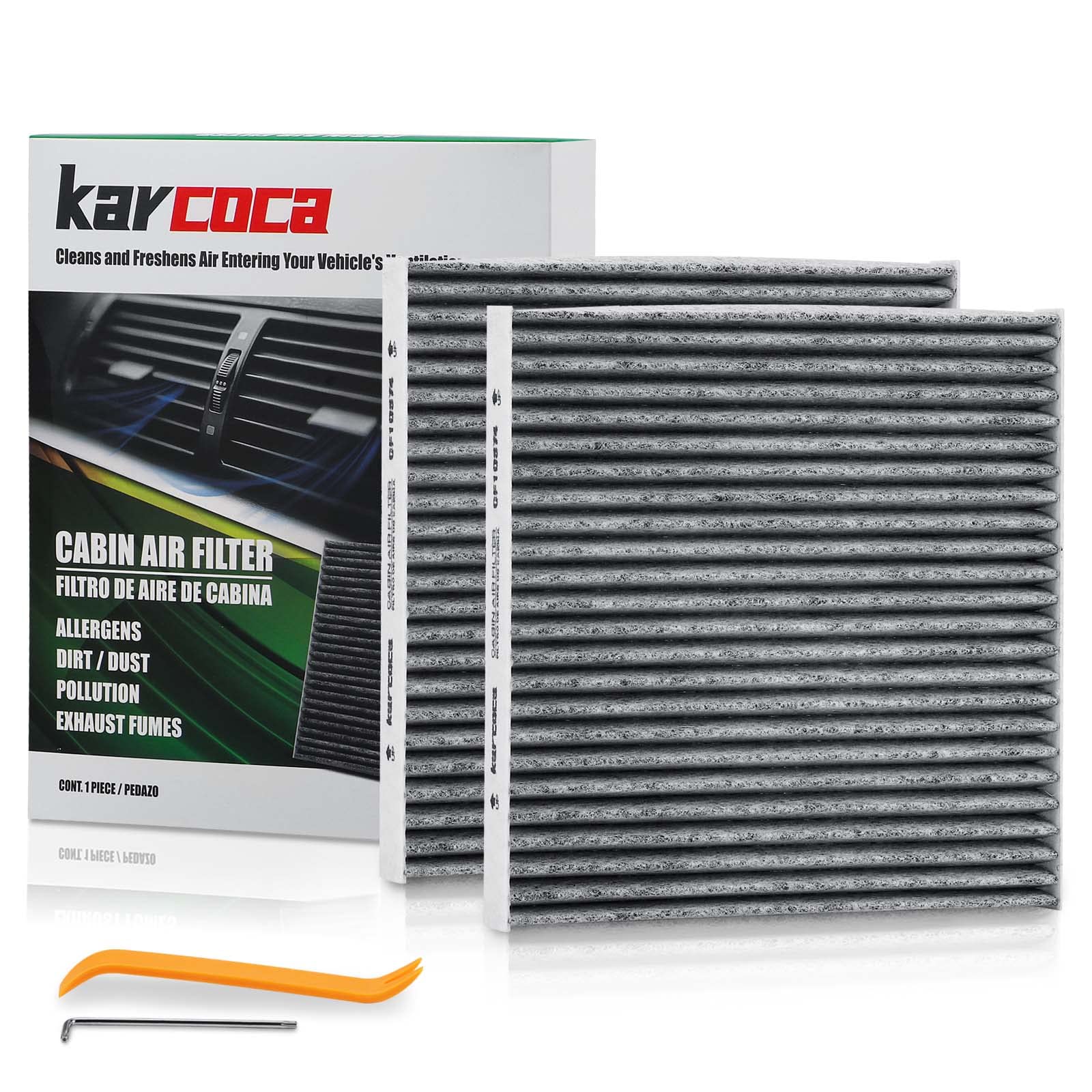 CF10374 Cabin Air Filter With Activated Carbon Compatible with Toyota Tacoma 2005-2023, Vibe 2003-2008, Dart 2013-2016（2 Pack)