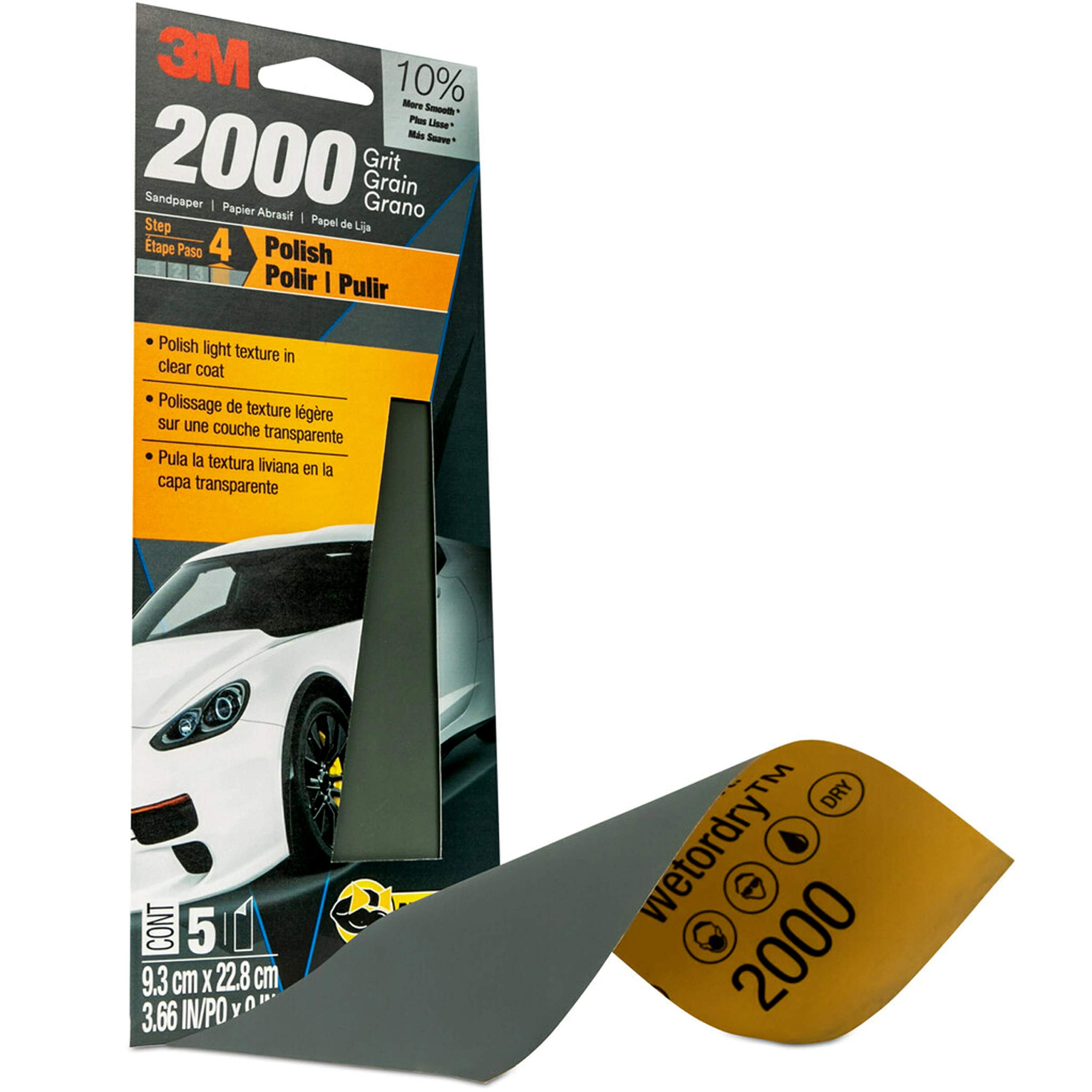 3M Wetordry – Papel de lija 32035, grano 800, 9 x 11 pulgadas, 5 hojas por paquete – Yaxa