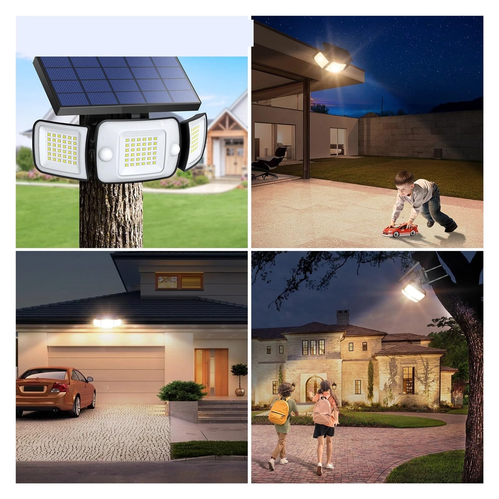 Lampa solarna zewnętrzna, Słoneczna lampa zewnętrzna czujnik ruchu wodoodporna jasna ścienna lampa uliczna do ścieżki ogrodowej garaż schody ganek