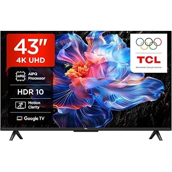 TCL 43V6C 43 Inch Direct LED TV, 4K HDR TV, Smart TV Using Google TV (Dolby | Dolby Audio, Motion Clarity, Google Assistant, 