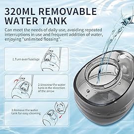 Water Flosser for Teeth Cleaning and Flossing 4 Modes DIY 4 Jet Tips Cordless Dental Electric Water Floss Portable Oral Rechargeable Advanced Tonsil Stone Irrigator Kids Adults Travel Braces