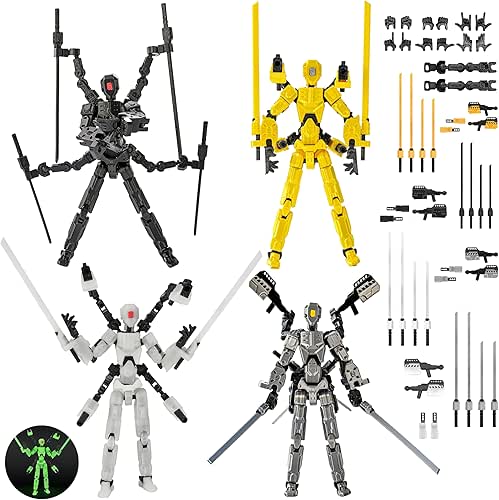 T13 Action Figure Set & Titan 13 Toys 4 Pack（3d