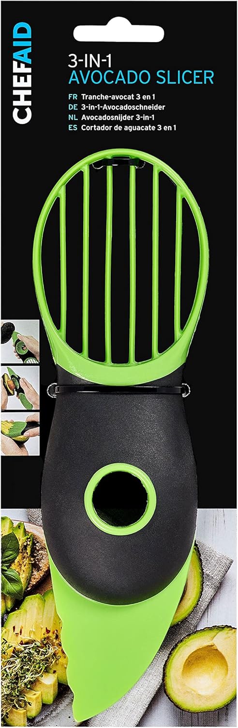 Chef Aid 3 in 1 Avocado Tool, Essential Gadget for Cutting, De-Stoning and Slicing, Perfect for Everday use and can Prepare Avocados into Many Styles, Can be Used on Other Soft Fruit and Veg Chef Aid 3 in 1 Avocado Tool, Essential Gadget for Cutting, De-Stoning and Slicing, Perfect for Everday use and can Prepare Avocados into Many Styles, Can be Used on Other Soft Fruit and Veg