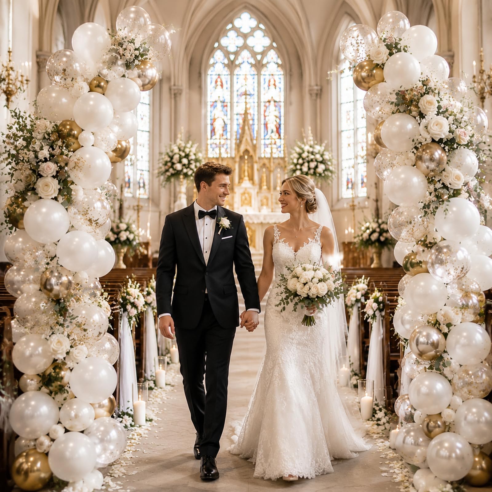 2,4 X 2m Hintergrundbogen für Hochzeiten, Metall, robust und langlebig | Ballonbogen Rahmen für Hochzeiten, Geburtstage, Partys, Abschlussfeiern, Jubiläen und als Hintergrunddekoration im Fotostudio