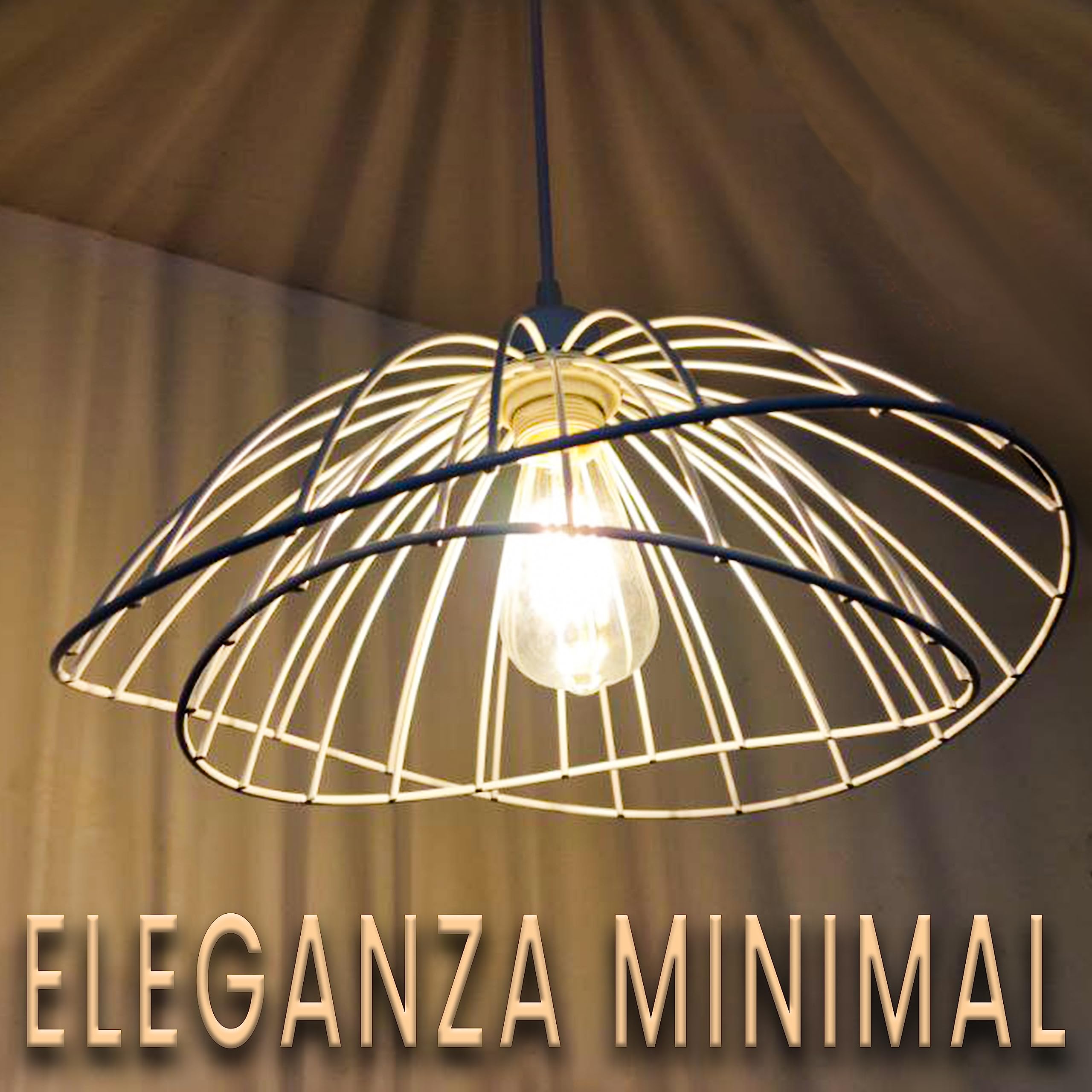 MAKA Lampadario a Sospensione Moderno con Griglia in Metallo in stile Industrial Portalampada E27 in alluminio verniciato opaco Componibile Cucina Soggiorno Corridoio Camera letto (Bianco)