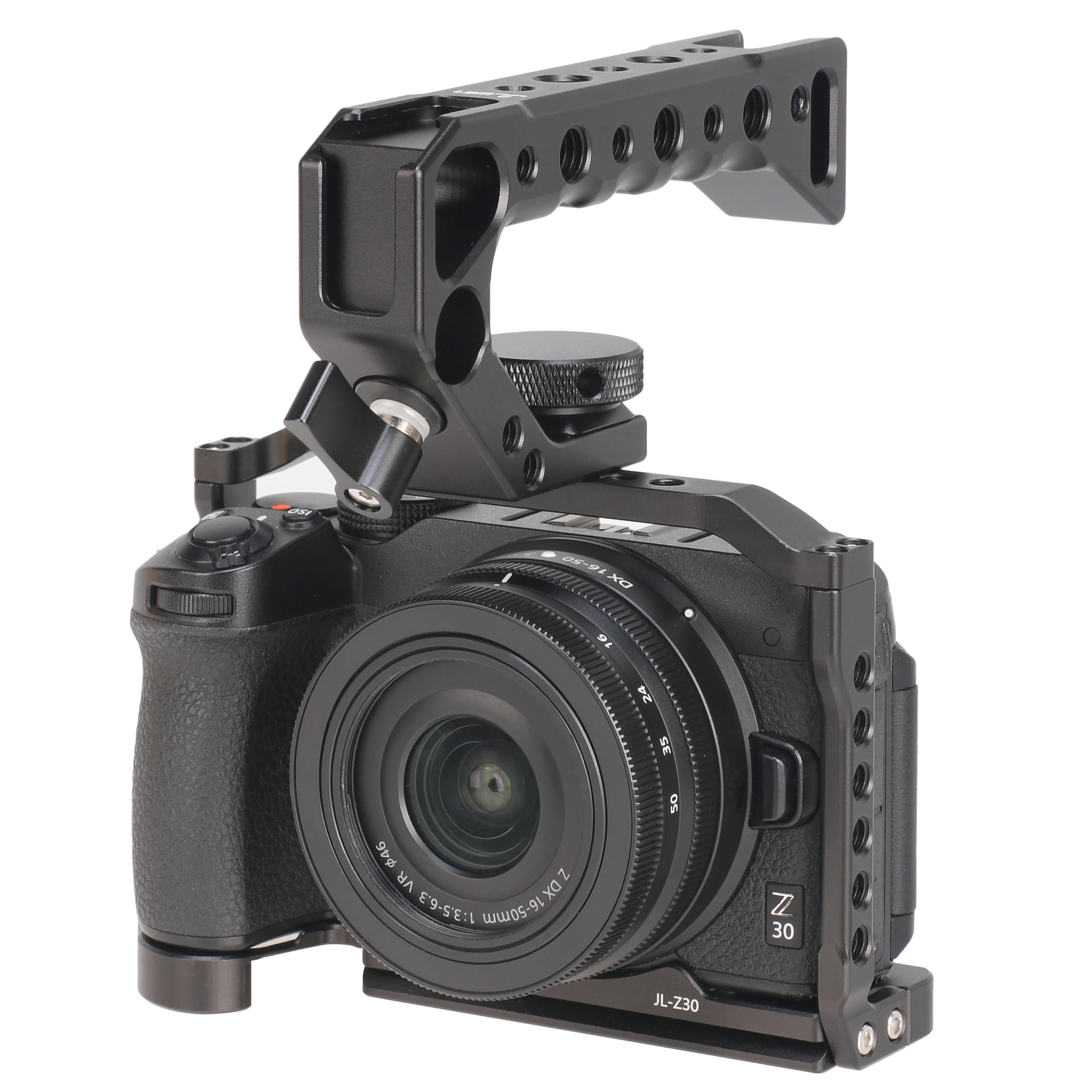 FOTGA Klatka na aparat i górny uchwyt, zestaw do montażu do kamery NIK0N Z30, stop aluminium, kamera wideo, vlogging, klatka, z płytką do szybkiej wymiany, kompatybilny ze standardową głowicą statywu