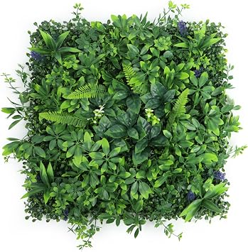ULAND 12pcs 20"x20" Artificial Plant Wall Panels, Greenery Backdrop Decor