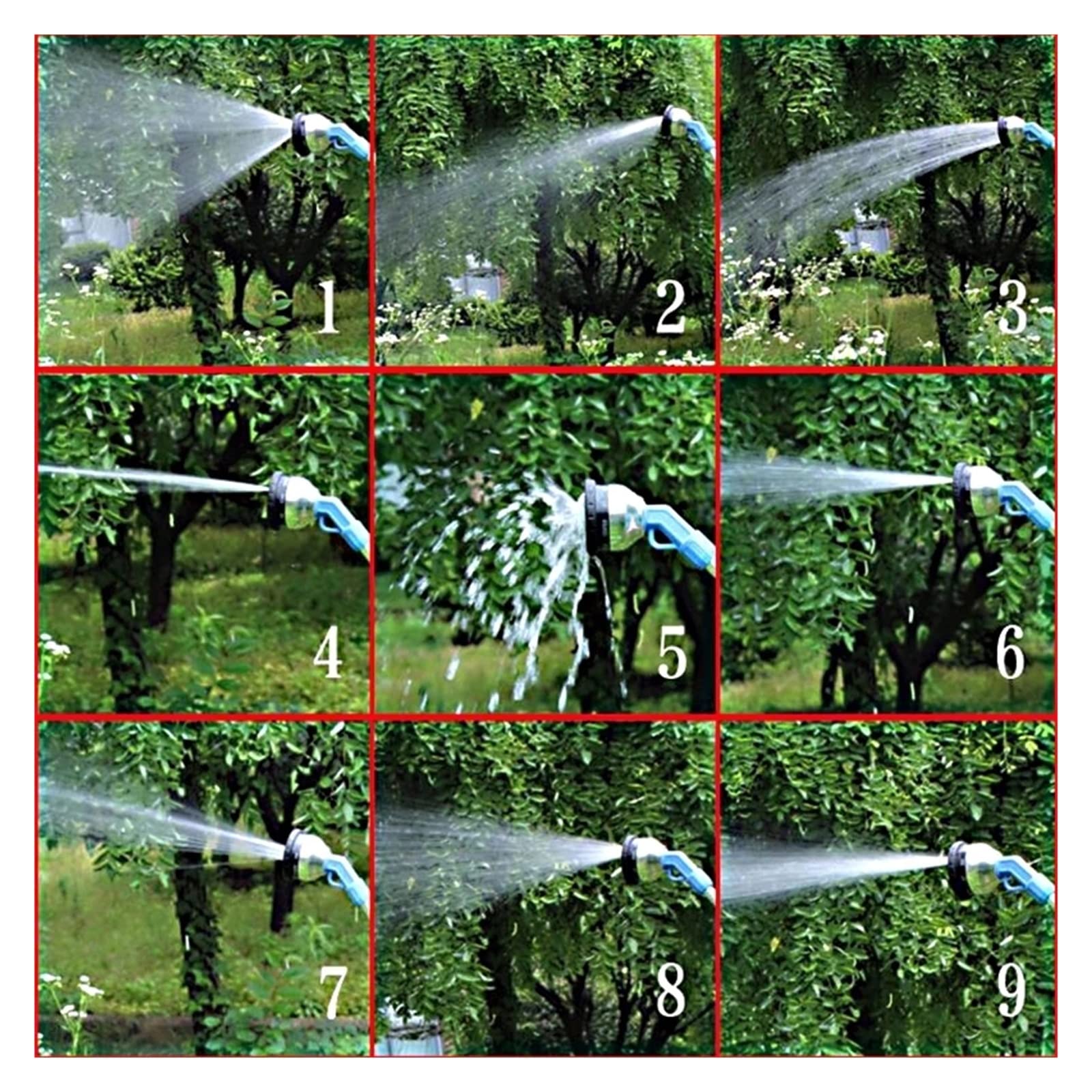 Tubo Acqua Giardino Idropulitrice ad alta pressione Spray a nove funzioni Long Pole Cleanning Car Garden Hose Lance Strumenti di irrigazione(Gun set)