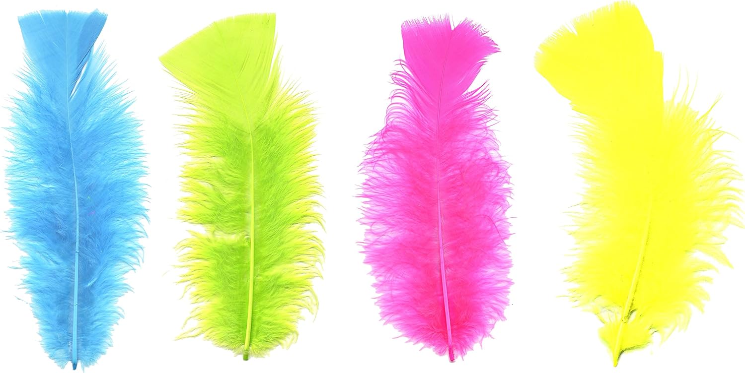 Zucker Loose Turkey Feather Flats Dyed - Bulk Feathers for Crafting, Holiday Decorating, Weddings, Cosplay & Costume (4-6 in)