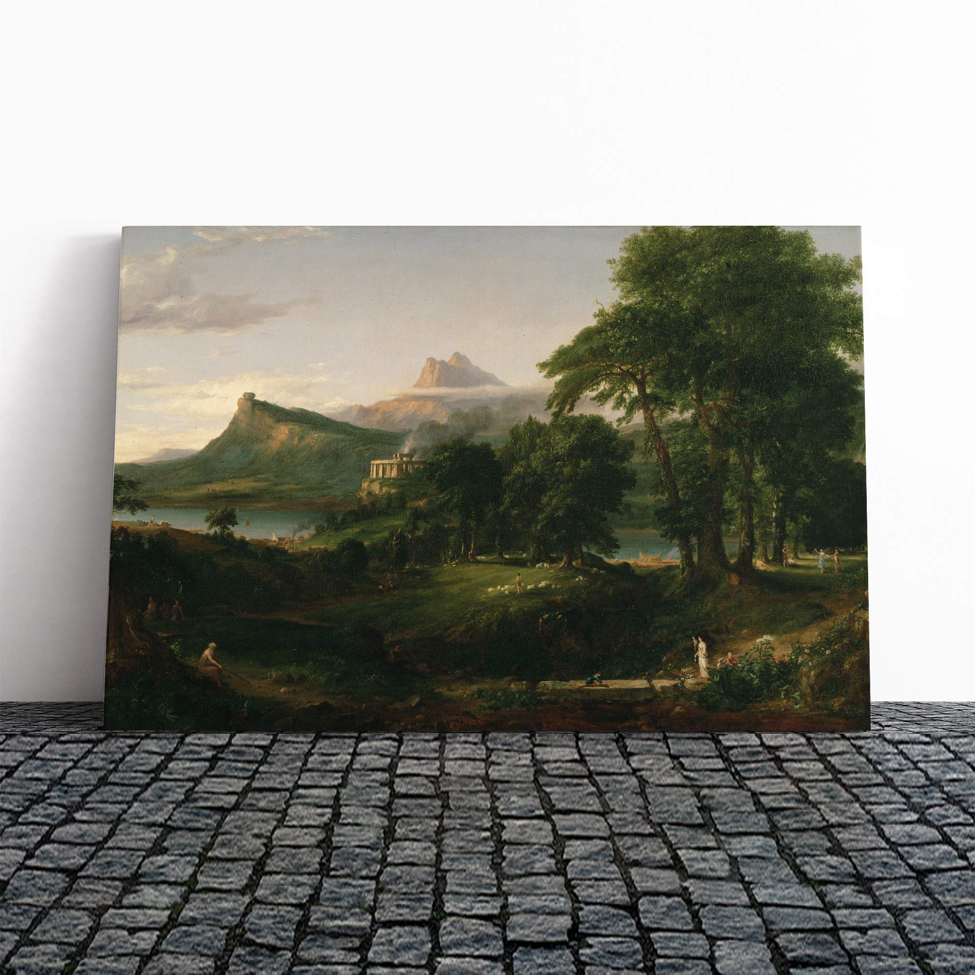 Thomas Cole Arcadian Canvas Print | Gallery Wrapped 30mm Frame Wall Art | 24x16 inches | Ready to Hang | Modern Picture | Living Room Bedroom Lounge Office