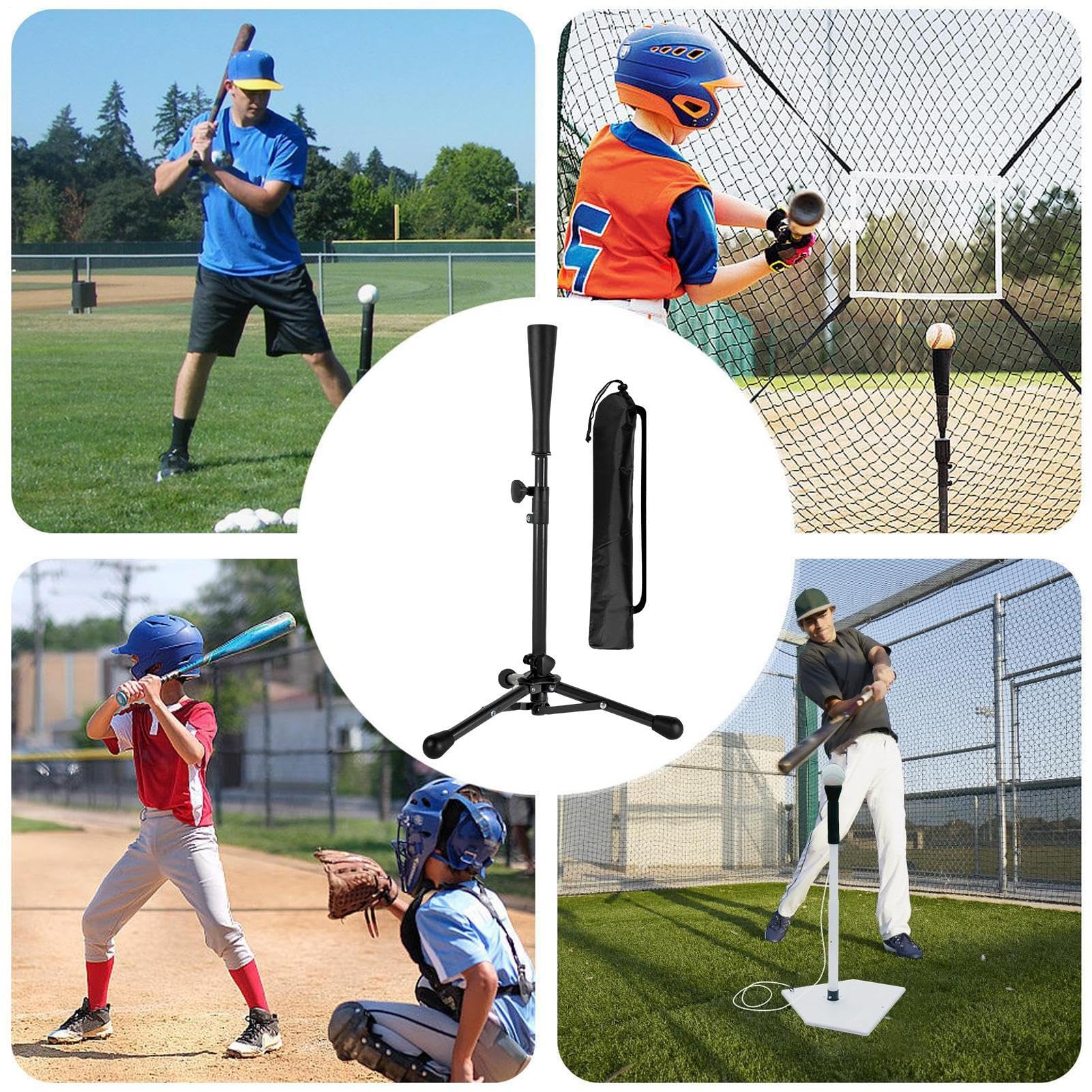 Bating Tees Baseball - Práctica de bateo de softbol, soporte de pelota ajustable | Bating Batting Tee Stand Entrenamiento de práctica ajustable Golpeando Ball Softball Batting Tee para entrenamiento