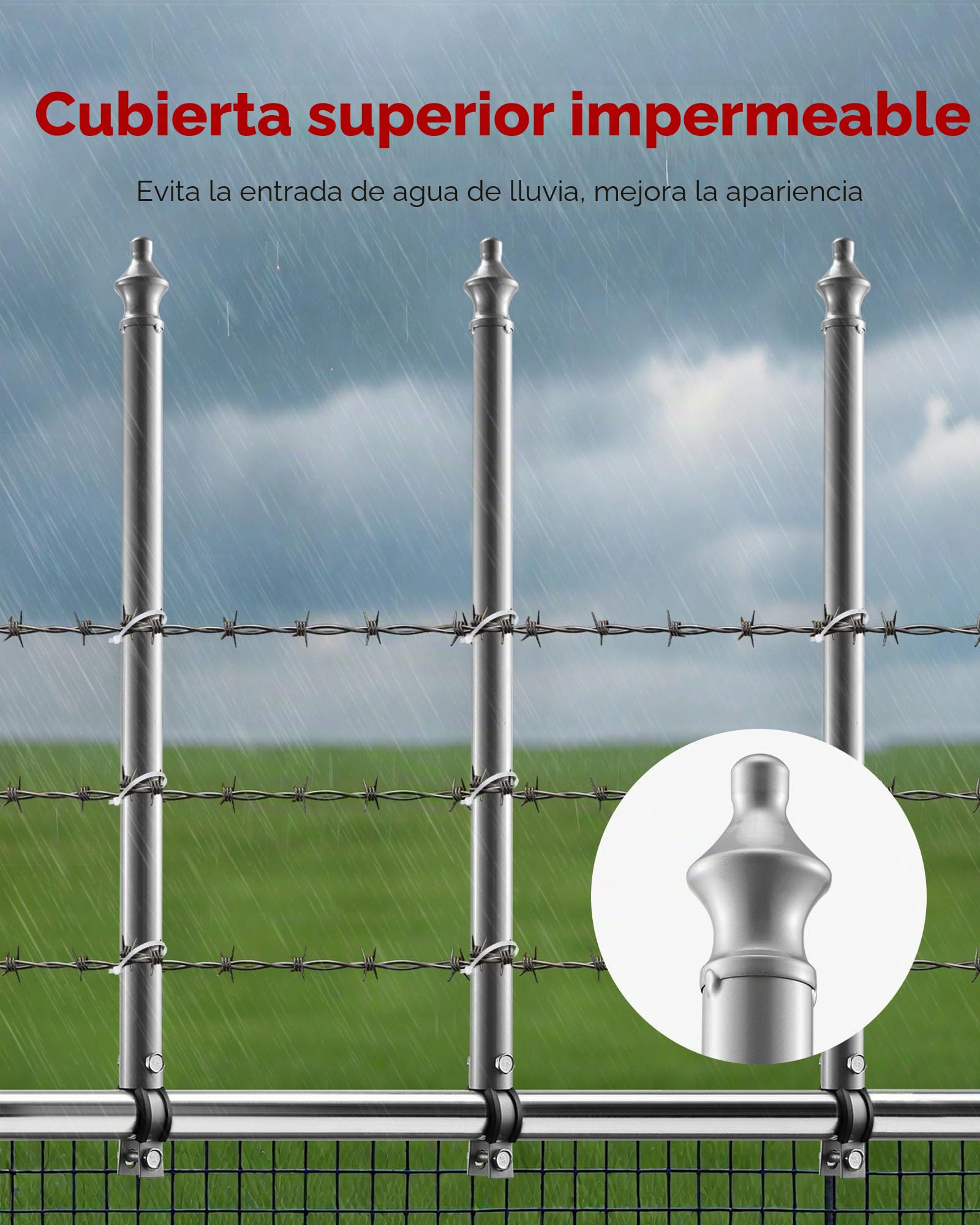 VEVOR 18 PCS Extensiones de Cerca de Alambre de Cadena, Extensor de Poste Galvanizado de Cerca de 69,5 cm, Soporte en U Brazo Extensible de Alambre de Púas para Evitar que Las Mascotas Salten