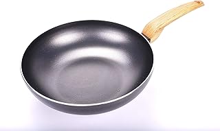 Moneta Natural Wok 1 Manico Antiaderente, Alluminio, Nero, 28 cm