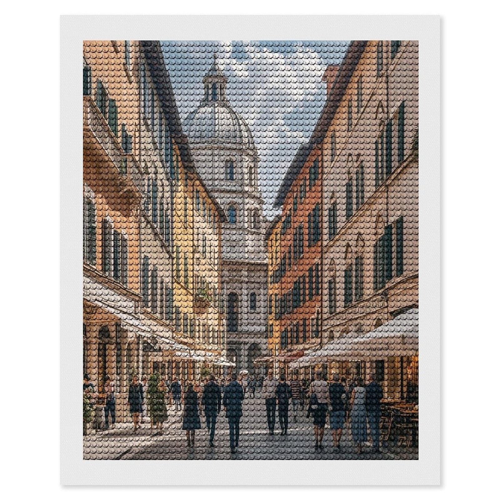 FekiLoot Italian Architecture Diamond Painting Kits for Beginners DIY Diamond Art Kits for Adults Full Drill Round Diamond Dot Gem Art Painting Fun DIY Crafts for Home Kitchen Wall Decor Gift 16"x20"