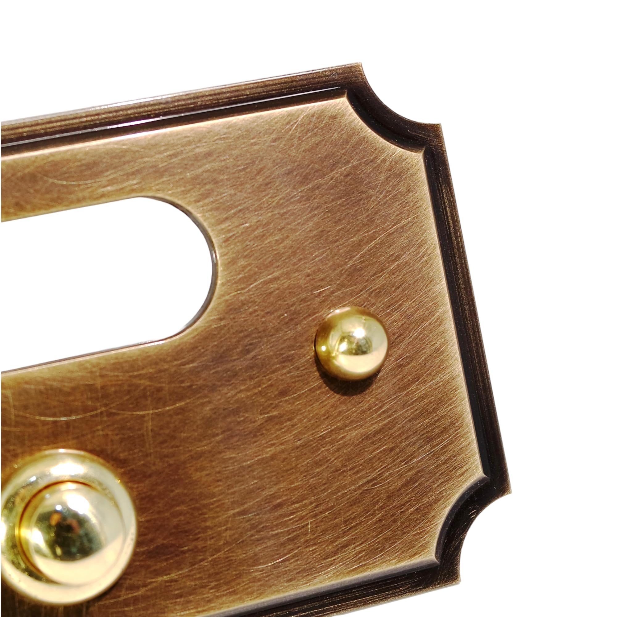 Neroni Mameli Campanello in Ottone Bronzato per Esterno abitazione - Porta Ingresso Casa, con Pulsante Elettrico - Modello Tiberio - Made in Italy