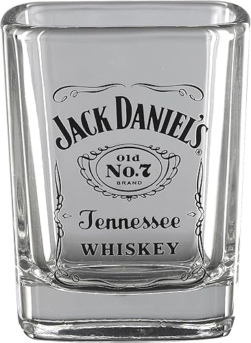 Jack Daniel's Vaso de chupito con logotipo con licencia Barware Label pequeño (paquete de 1)