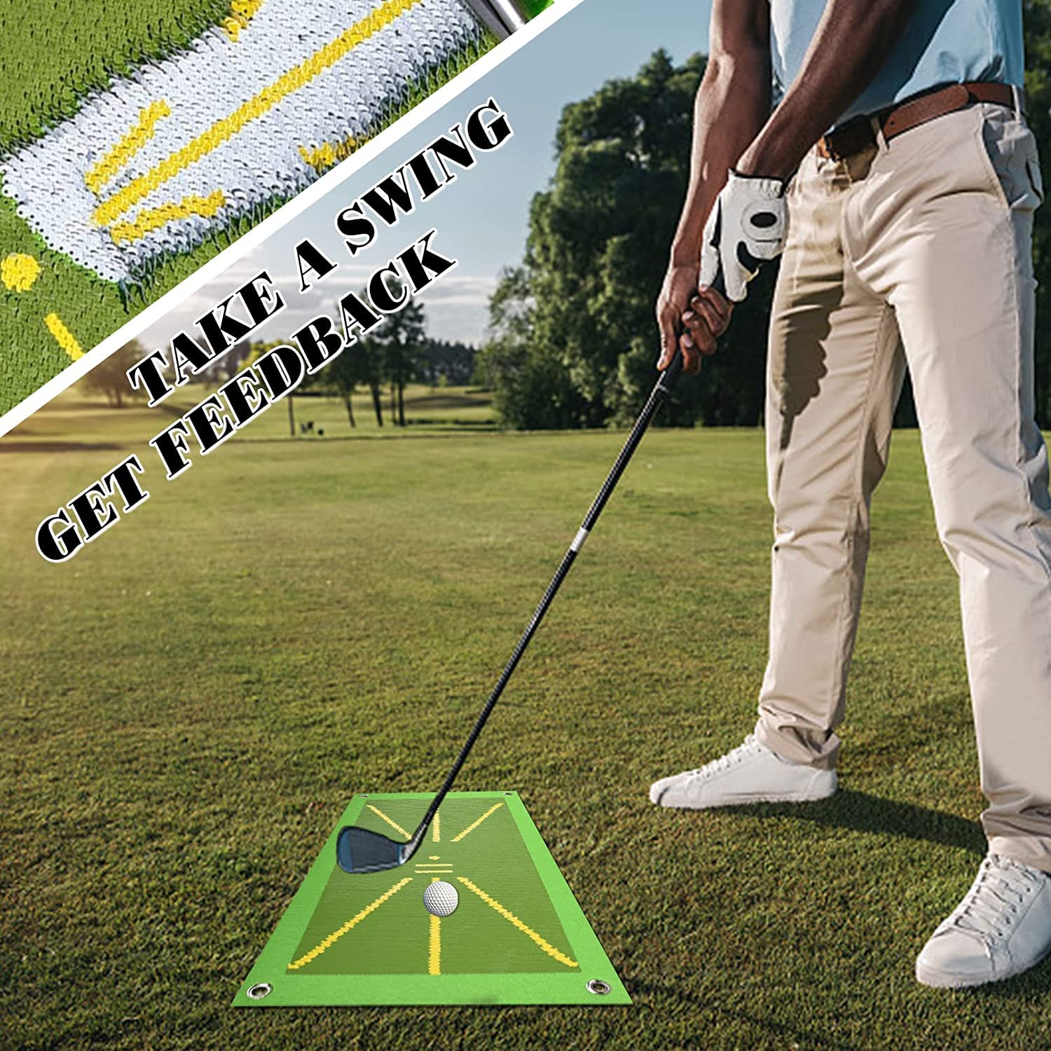 Tapis d'Entraînement de Golf pour Détection de Swing. Tapis d'Impact de Golf Premium. Retour de Piste Tapis d'Entraînement de Golf