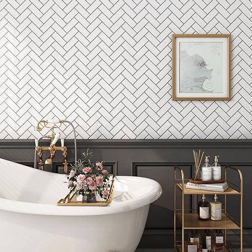 Miniatura 6 de FunStick 15 azulejos de mármol para despegar y pegar en muro azulejos de pared para cocina, baño, azulejos de pared de 12 x 12 pulgadas, azulejos de