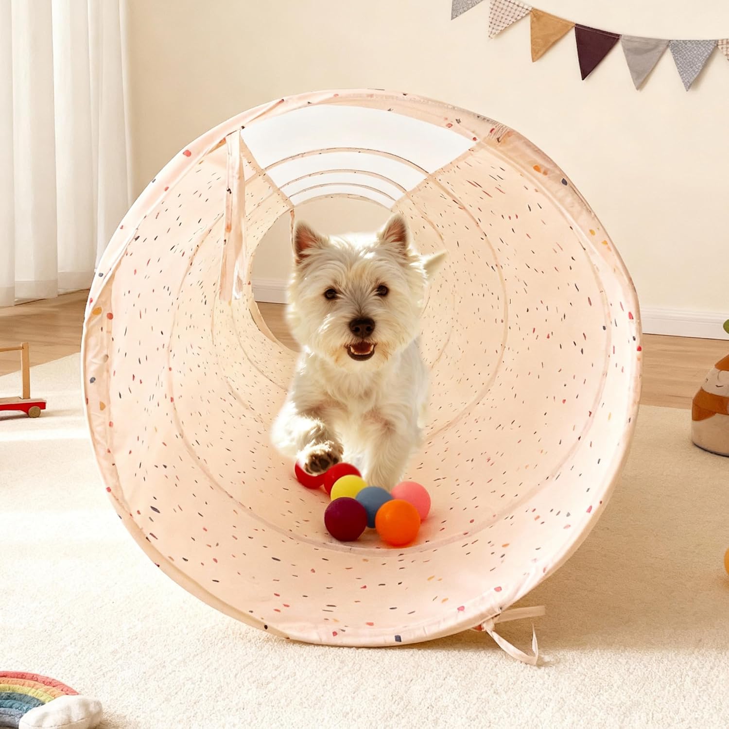 LimitlessFunN Crawling Kids Play Tunnel [ Pop Up Collapsible Mesh Tunnel ] for Children, Baby, Toddlers, Boys & Girls, Mobility Indoor Toys