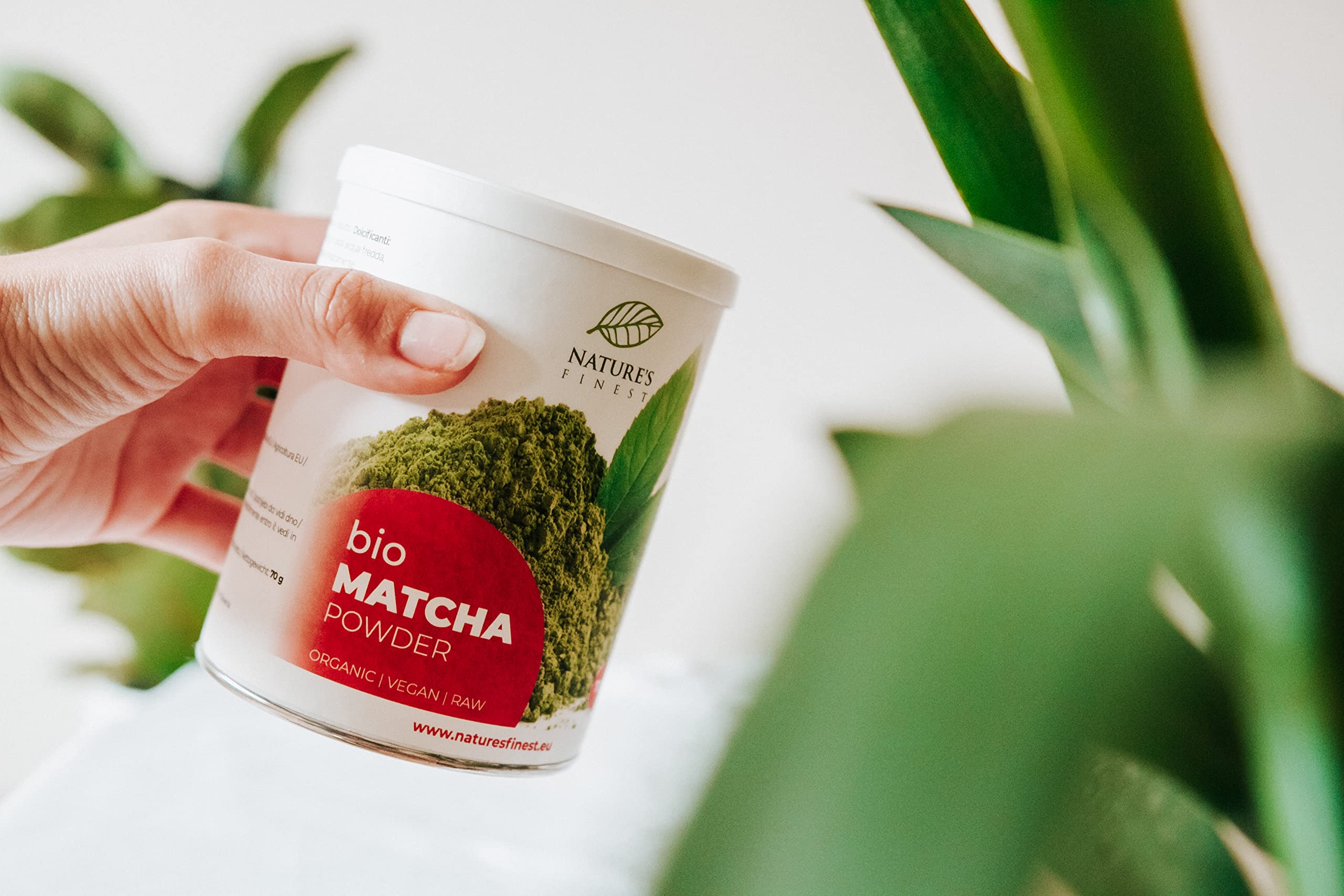 Nature's Finest Matcha Bio in Polvere, Tè Solubile 350 g (5x70 g) | Tè verde matcha bio macinato a pietra - 100% puro, vegan, senza additivi - per matcha latte, tè, dolci e frullati