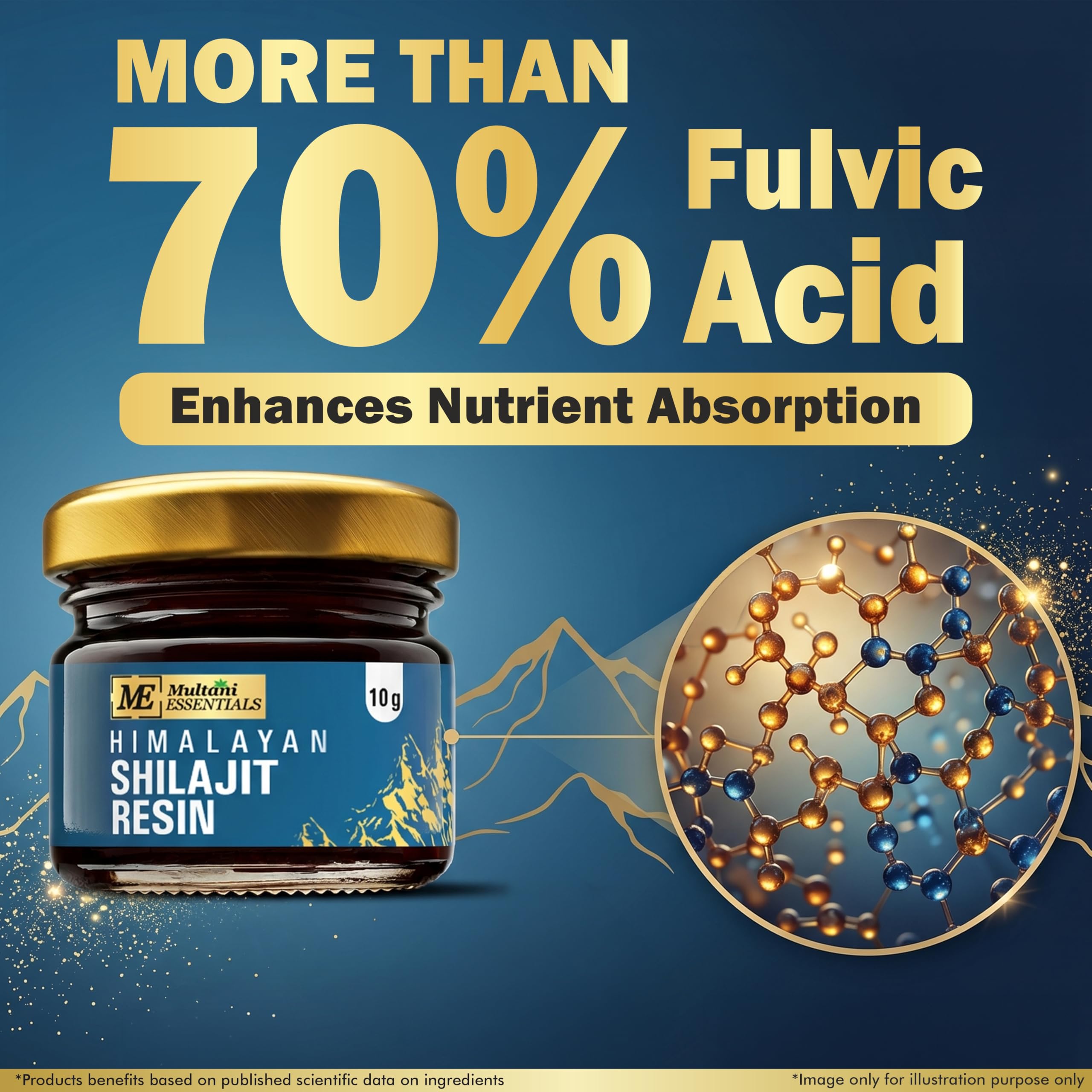 Multani Essentials Himalayan Shilajit Resin 10g with Ashwagandha, Gokhru, Haldi, Safed Musli | Stamina, Energy, and Power | Supports Rejuvenation | More Than 70% Fulvic Acid | 10 gm — Amazon image 5