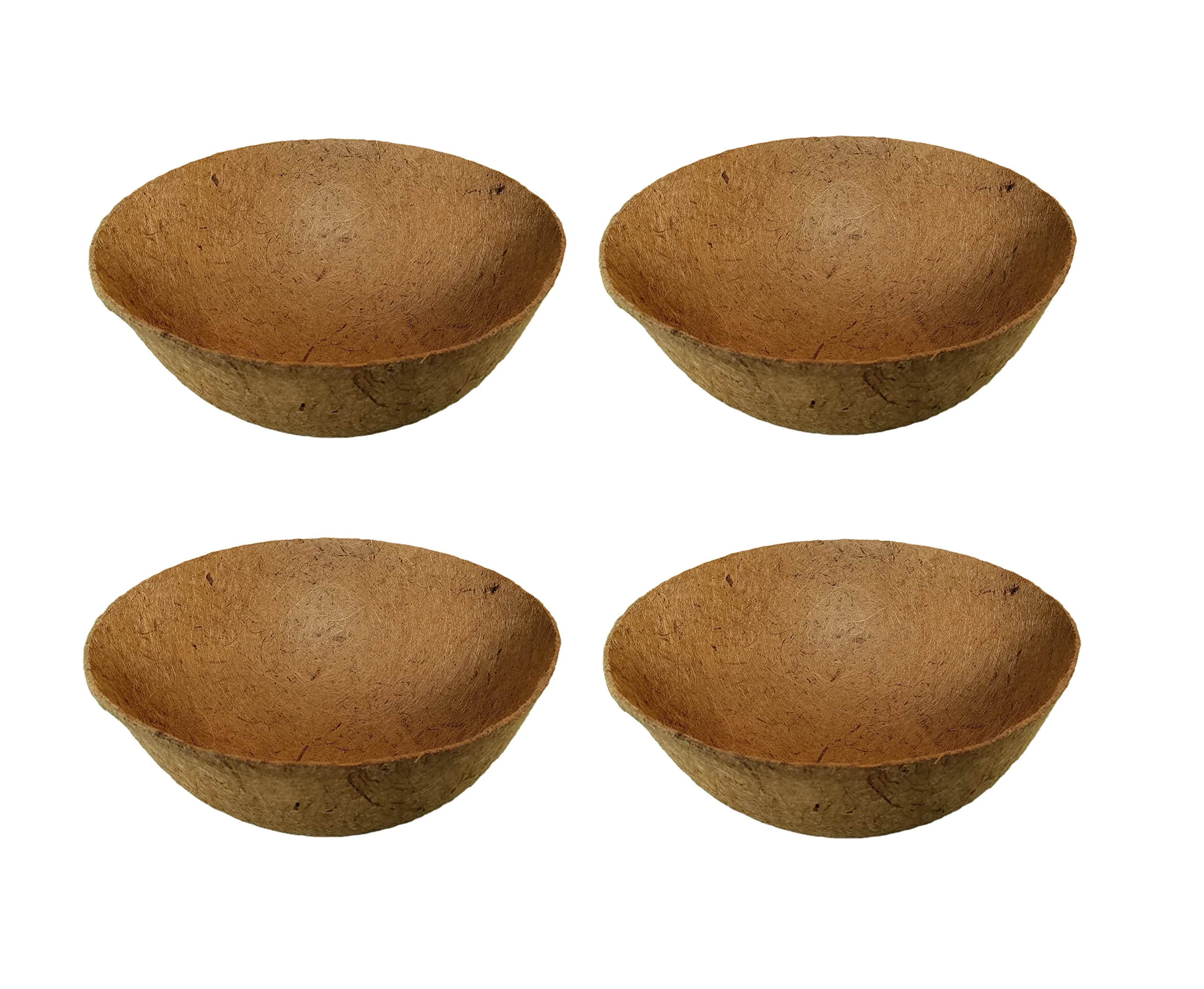 B&Q -  4 X Natural Coco Hanging Basket Liner Cupped Shaped Coco Liner For A 14 Inch Hanging Basket