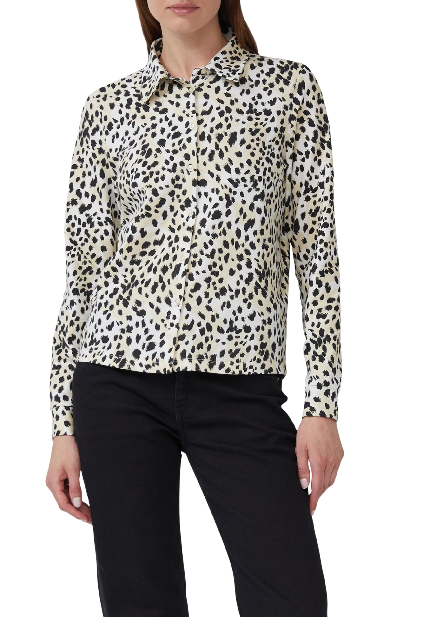 Camicia a maniche lunghe in misto lana a quadri Marrone & Nero - Top