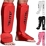 MMA Shin Pads for Muay Thai and Kickboxing, Protective Shin Guards with Instep Guard for Sparring and Training, for Adults, Kids, and Youth