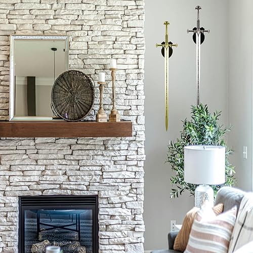 Miniatura 8 de WANLIAN Soporte de pared para espada, soporte de espada, gancho de pared, soporte de pared para espada, daga, hacha, keyblade sin pantalla vertical