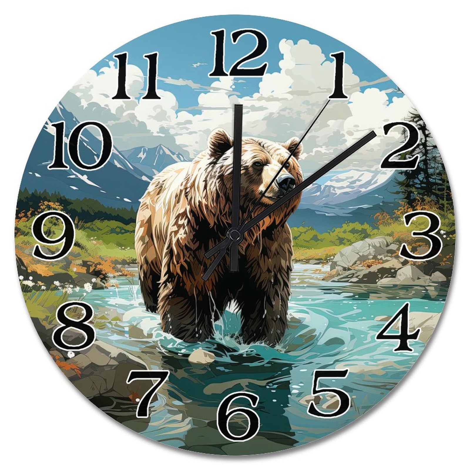 Horloge murale en bois pour chambre à coucher Katmai 38cm grand format