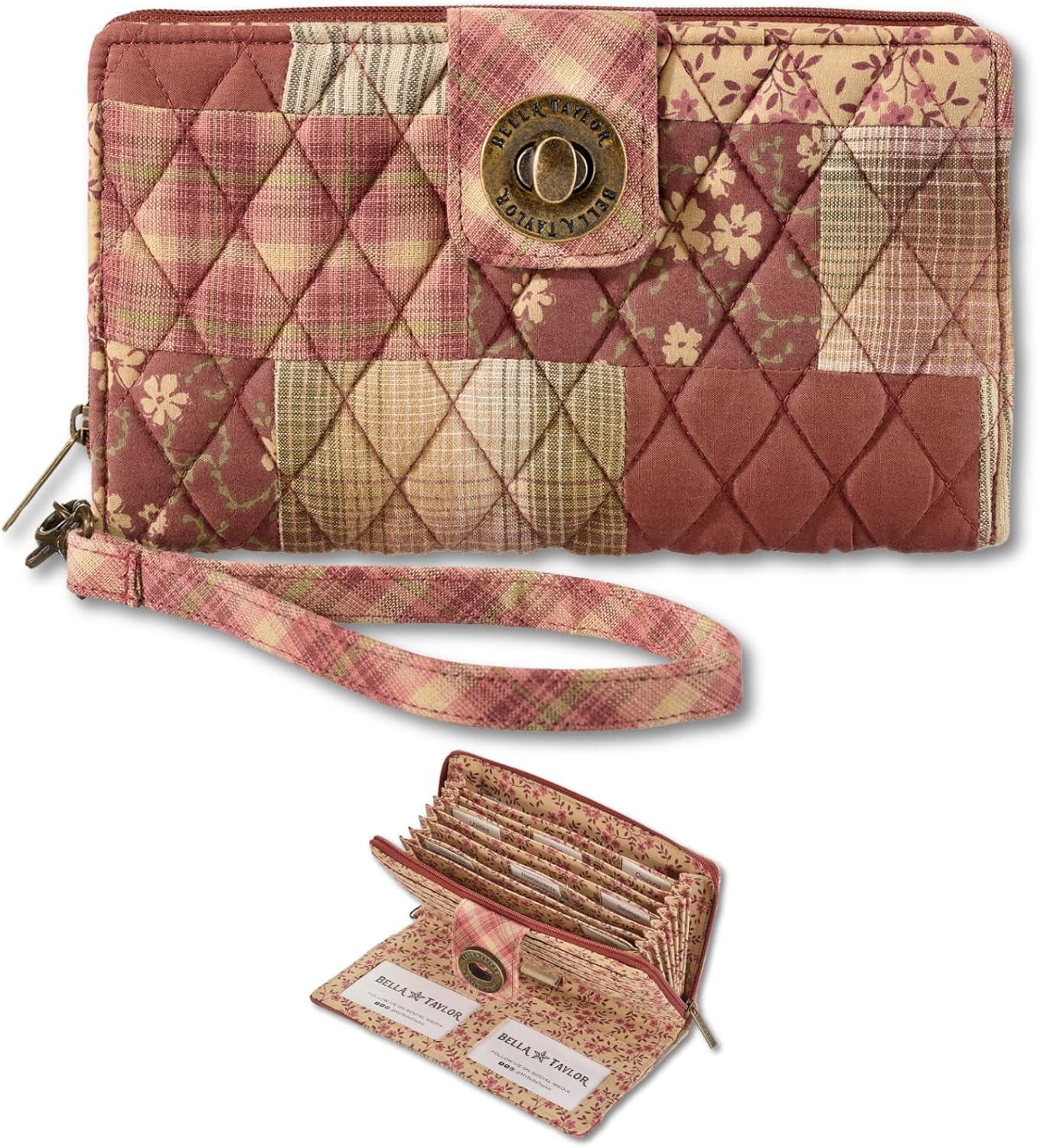 Bella Taylor Cash System Wallet for Envelope Budgeting - RFID Protected - Cash Stuffing Wallet with Detachable Wristlet