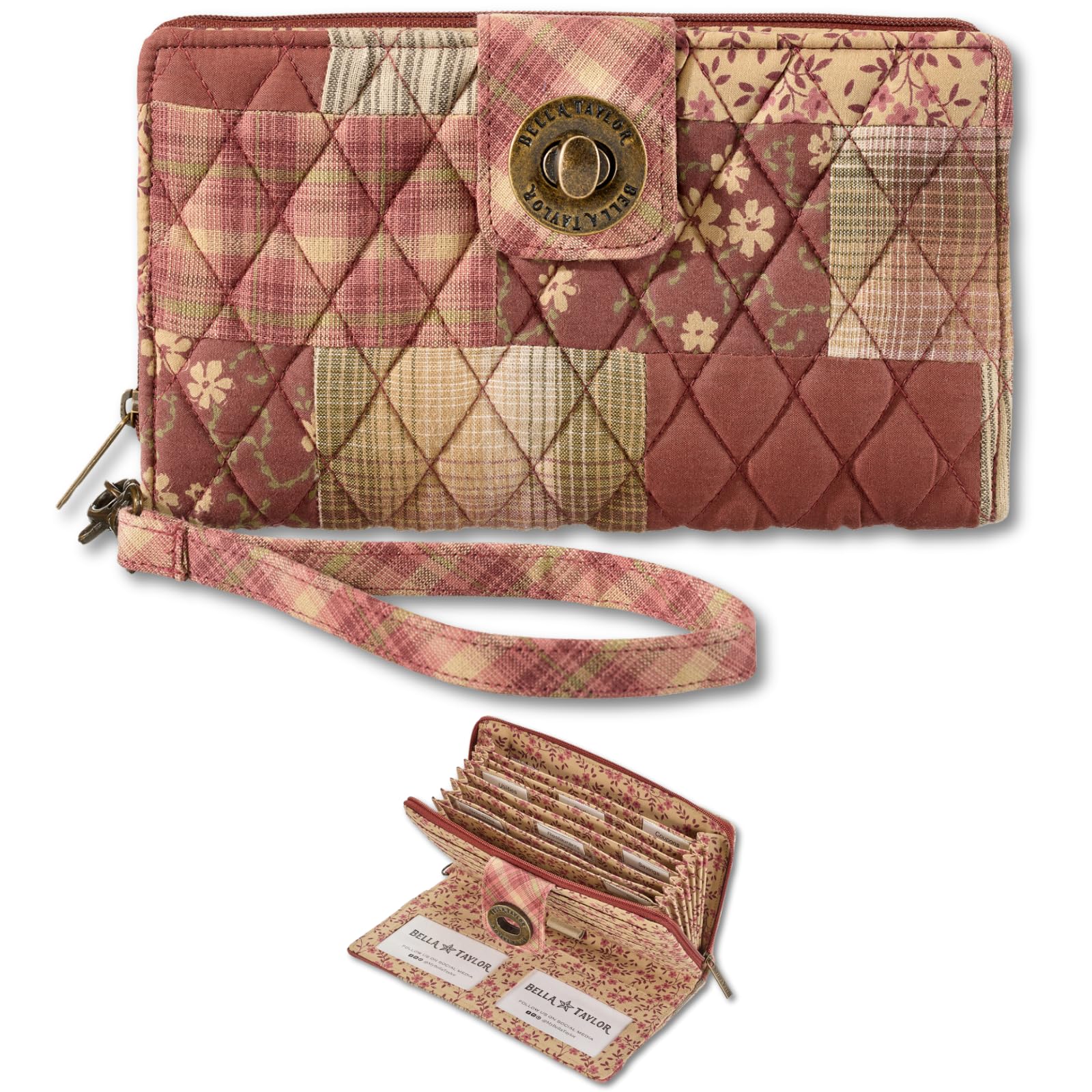 Bella Taylor Cash System Wallet for Envelope Budgeting - RFID Protected - Cash Stuffing Wallet with Detachable Wristlet