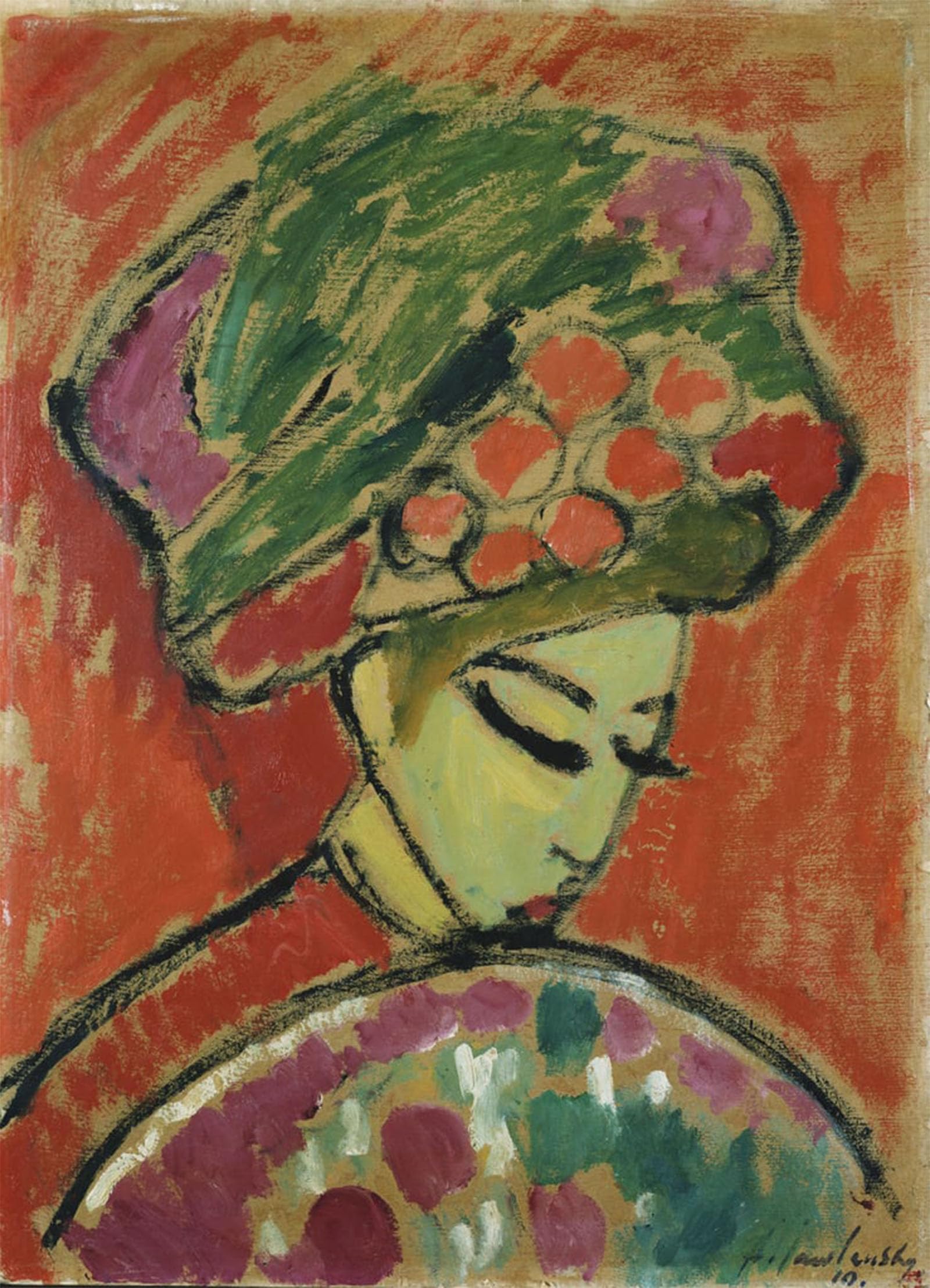ARTXLXXBN Famous Prints Artwork Pictures Poster Painting Art Girl in Turban by Alexej Von Jawlensky Artwork Landscape Pictures for Home Decor 60x90cm