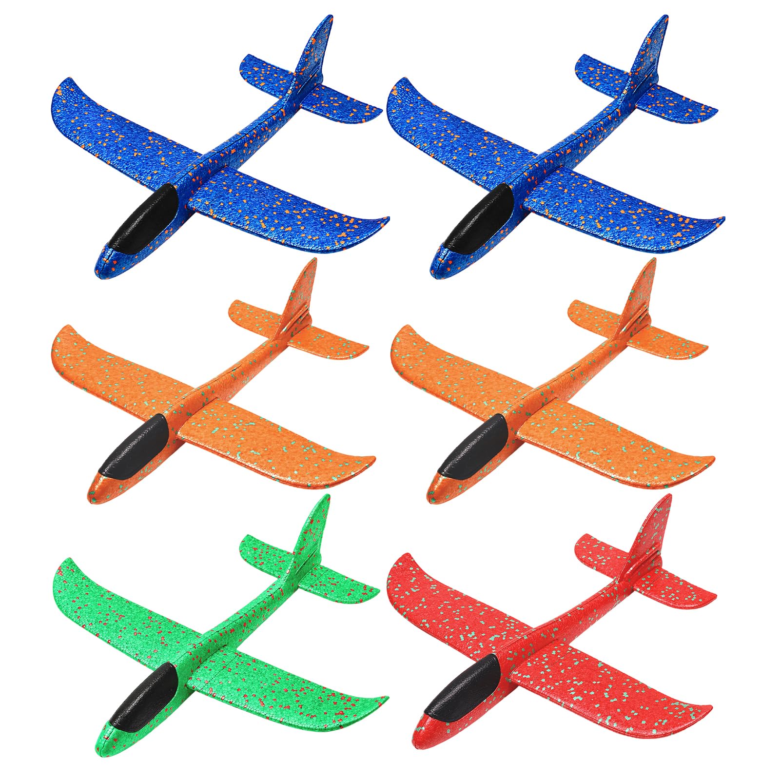 Foam Glider Planes for Kids, 6 Pack Foam Aeroplanes, Outdoor Flying Toys with Durable Construction, Lightweight Foam Airplanes for Recreational Play, Easy Launch Design for Smooth Flight Performance