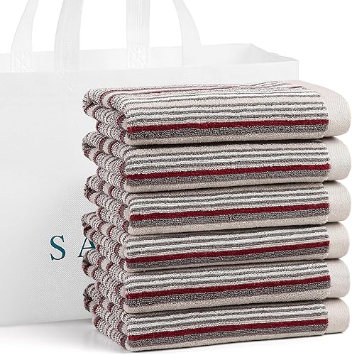 SALAS Toallas de cocina para secar platos, toallas de cocina grandes de algodón, paños de toalla a rayas, juegos de toallas gruesas altamente