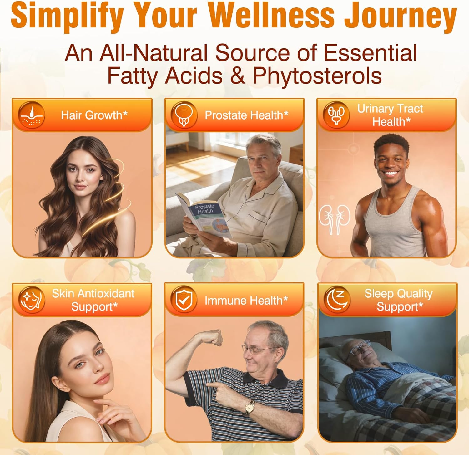 Pumpkin Seed Oil with Saw Palmetto - Cold-Pressed Softgels for Hair Growth & Prostate Support - Organic Supplement for Men & Women, Non-GMO, 300 Softgels - Image 3