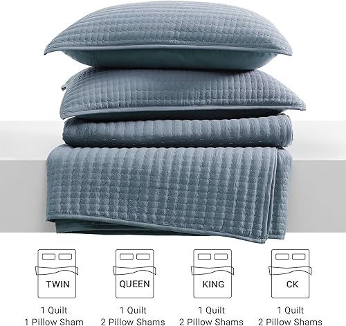 Miniatura 148 de WRENSONGE - Juego de edredón blanco tamaño queen de 3 piezas, colcha ligera para todas las estaciones del verano, juego de ropa de cama suave con 2