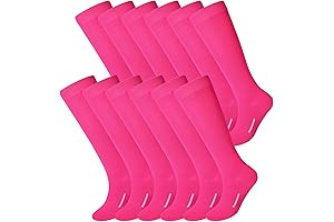 Haysandy Youth Princess Bulk Pink Baseball Socks for Girls Softball, Cheer, Dance