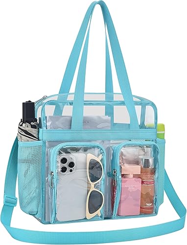 Vista 363 de Oraben Bolsa transparente transparente aprobada para estadios de 12 x 6 x 12 pulgadas, bolsa de estadio para trabajo, juegos deportivos, gimnasio