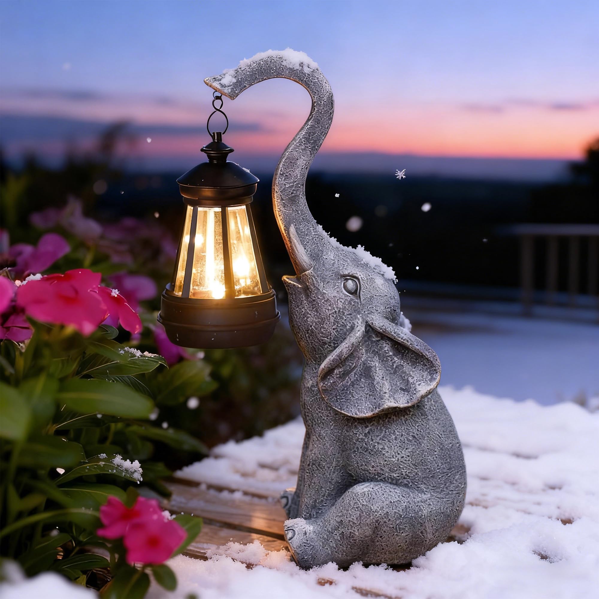 Goodeco Elephant Statue for Garden Decor with Gift Appeal - Ideal Gifts for Women, Mom or Birthdays, Beautifully Crafted Outdoor & Home Decor to Wow Your Guests (11" Elephant)