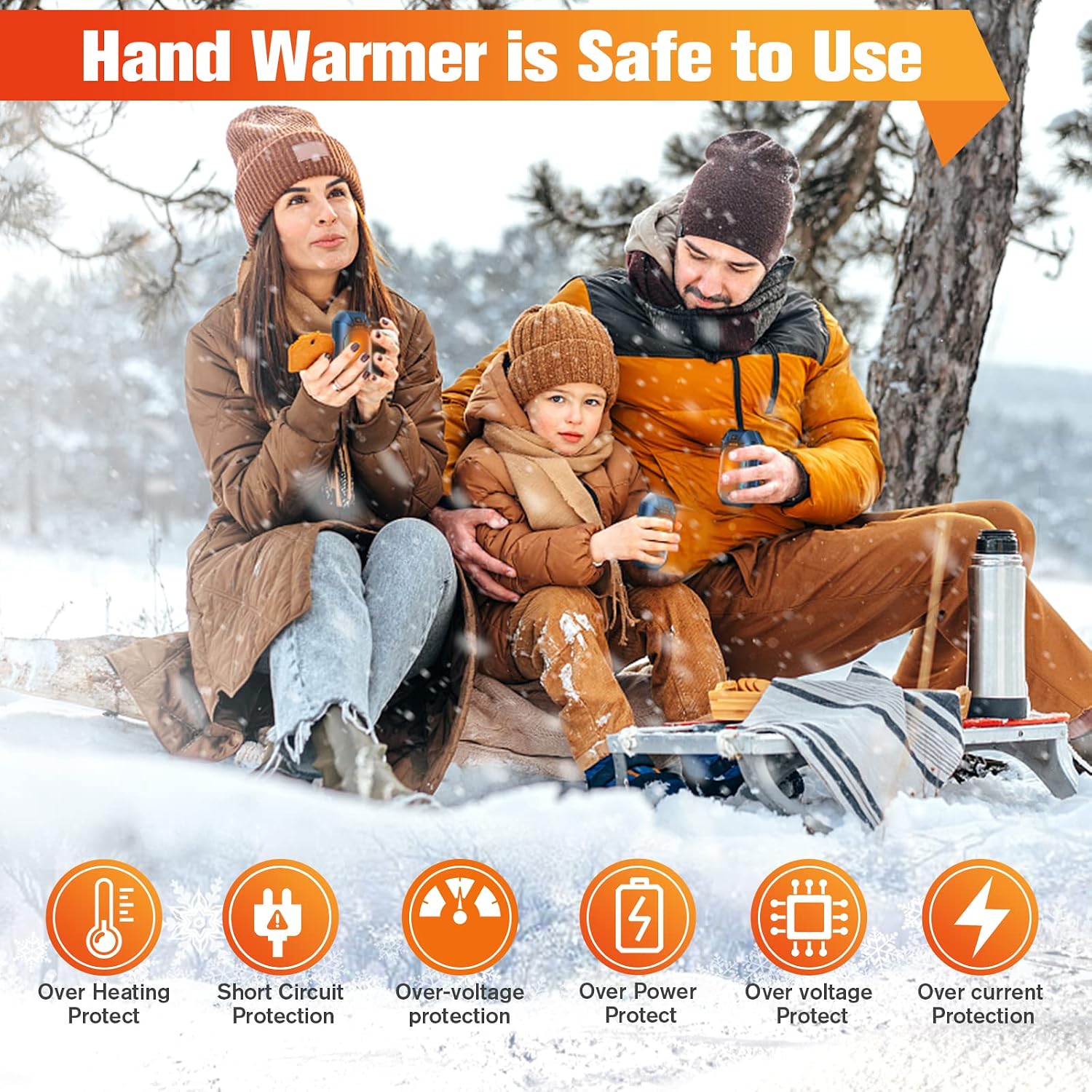 Hand Warmers Rechargeable 2 Pack, Portable Pocket Heater Cute USB 2 in 1 Hand Warmers