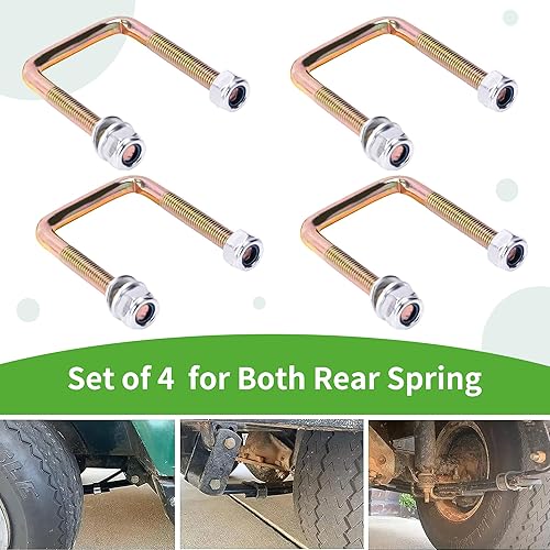 Miniatura 3 de 10L0L Kit de pernos de resorte de hoja trasera para EZGO TXT, juego de 4 pernos en U para carrito de golf y tuerca de tornillo para EZGO TXT