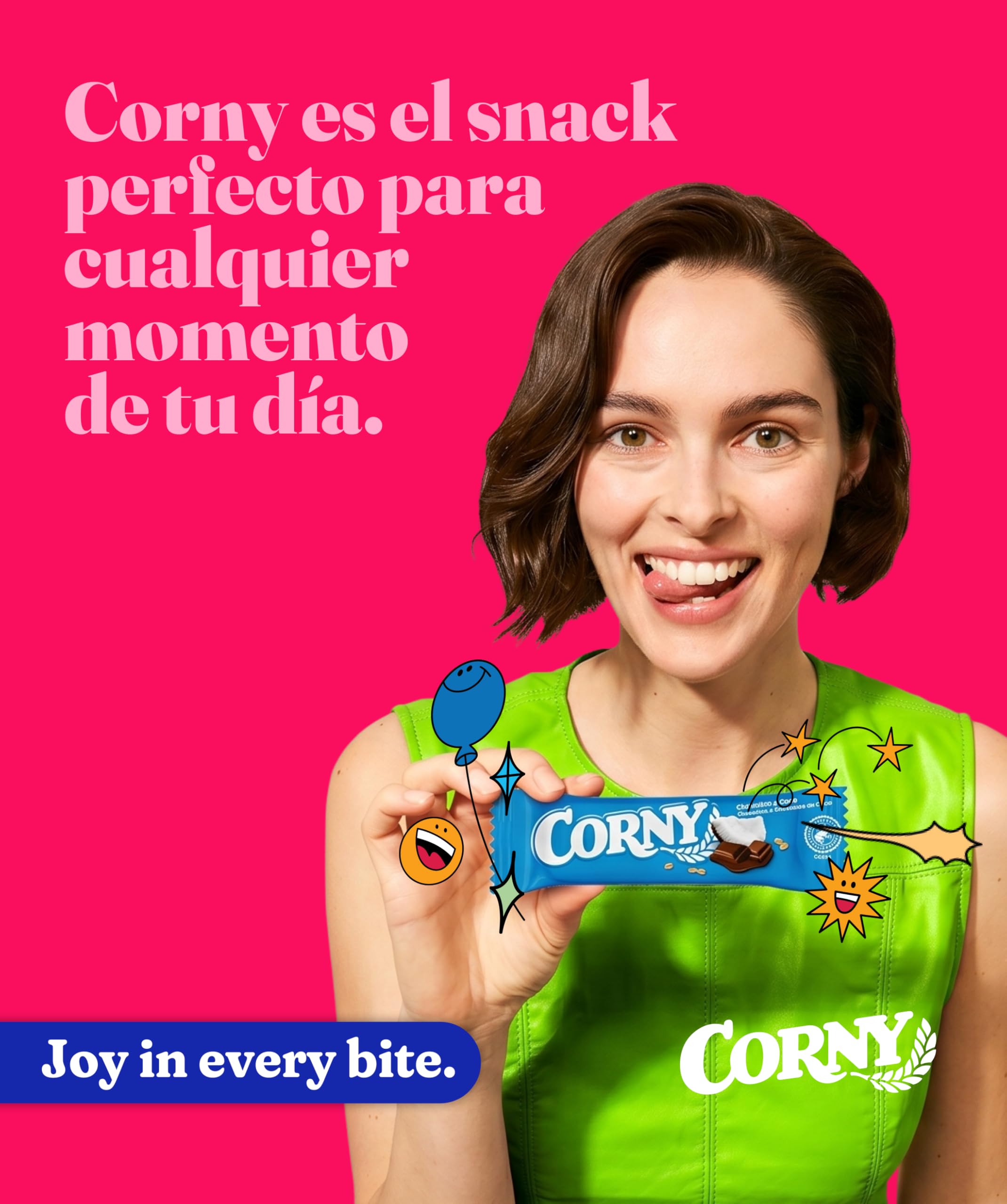 Corny Barritas de Cereales con Chocolate y Coco, Sin aceite de palma ni Conservantes, Pack 6 x 25 gr