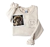 NAZENTI Custom Dog Mom Sweatshirt with Pet Portrait - Personalized Dog Pullover Sweater for Women, Fur Mama Crewneck, Custom Dogs Drawing Hoodie, Pet Lovers Gift Shirt for Mom Mama