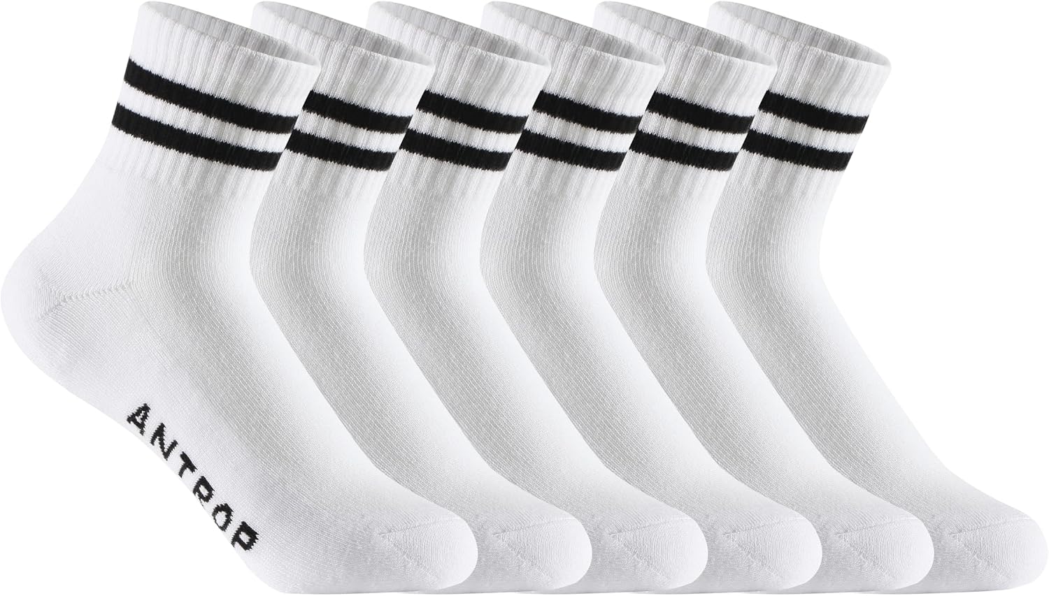 WoMen Quarter Crew Cotton Heel Tab Athletic Running Cushion Socks (6 Pairs)
